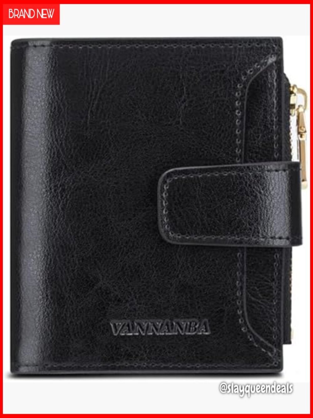 Genuine Leather Bifold Wallet RFID Blocking Compact Zipper Front Pocket
